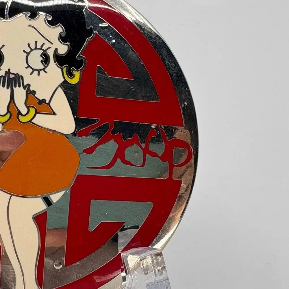 Betty Boop Belt Buckle 2010 King Features Red Silver Round Metal